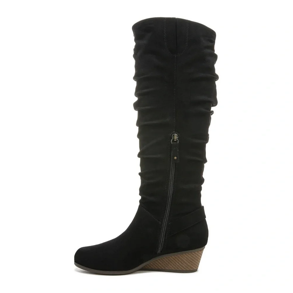 Dr. Scholl's Shoes Womens Break Free Faux Suede Slouchy Knee-High Boots
